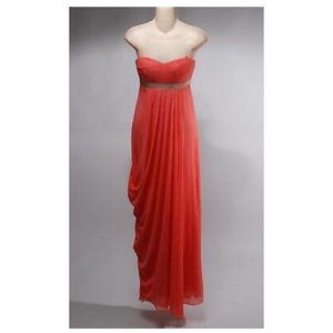 Coral BCBG strapless gown